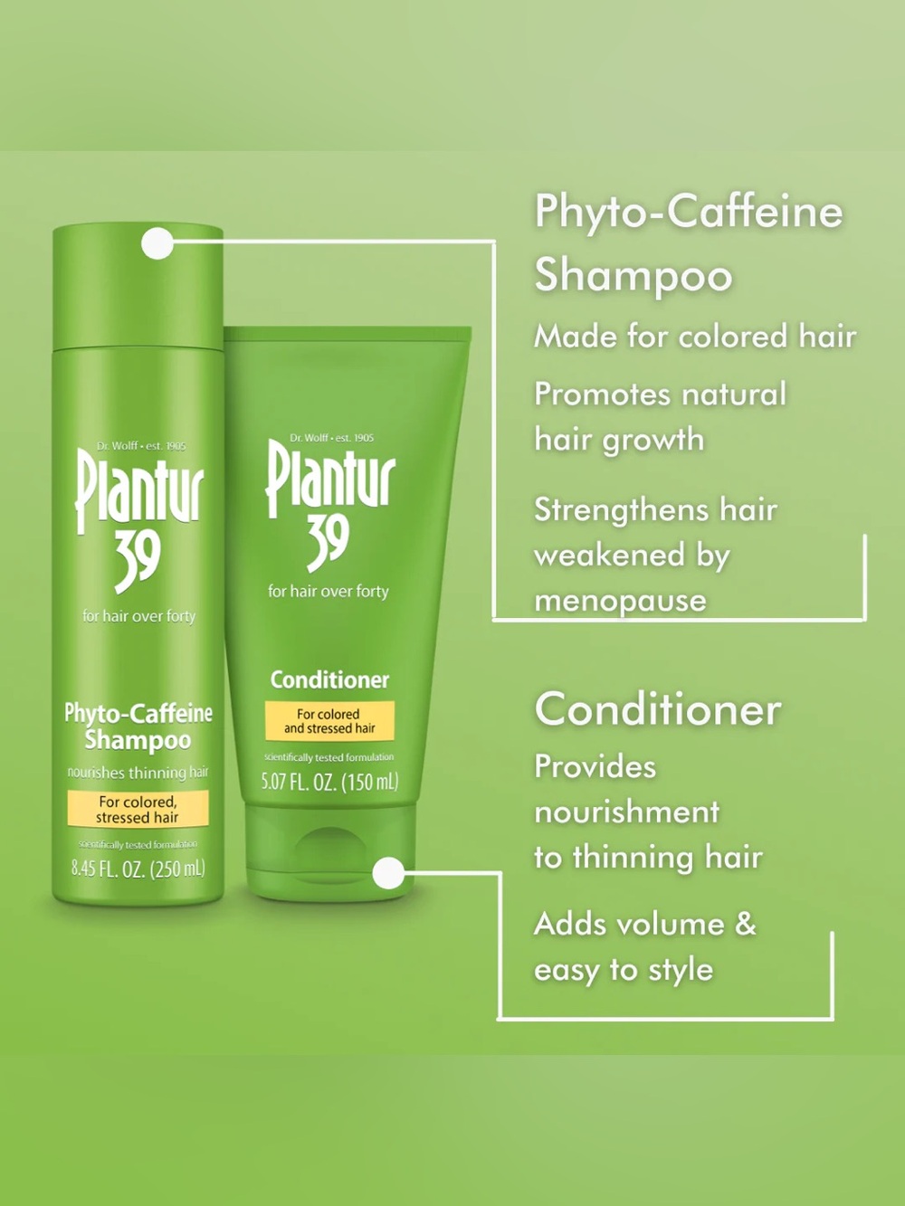 MSRP$45 | Plantur 39 Phyto-Caffeine Shampoo + Conditioner